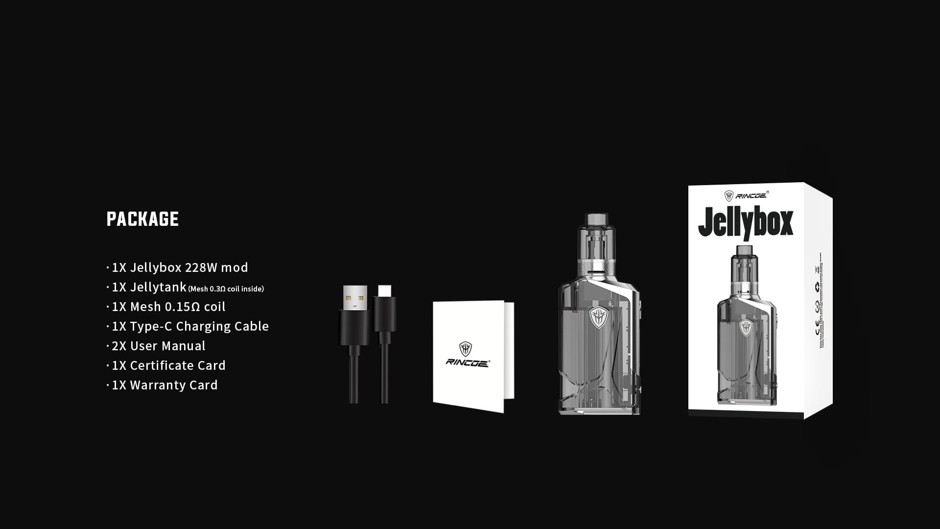 Rincoe - Jellybox 228W kit inclui