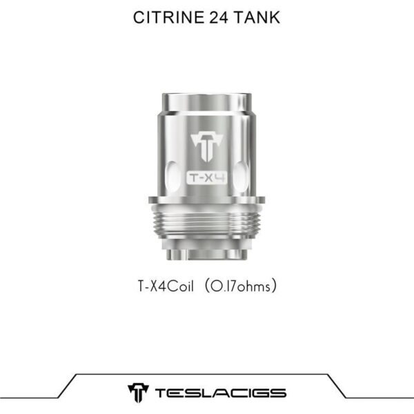 Teslacigs - Coil Tesla Citrine 24 T-X4 0.17OHMS - Unidade - Oficina Vapor