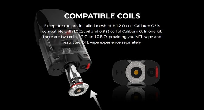 Uwell - Caliburn G2 Pod System compatibilidade