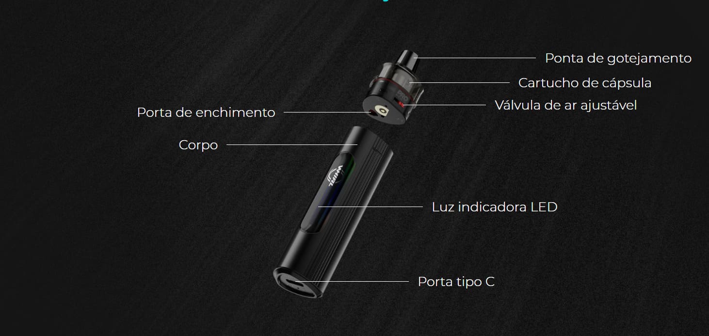 Uwell - Whirl T1 Pod System 16W estrutura