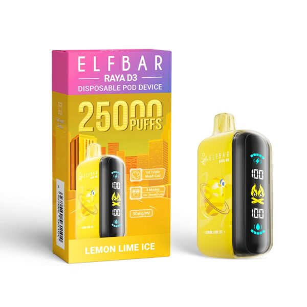 Elfbar - Raya D3 Pod Descartável 25000 Puffs lemon lime ice