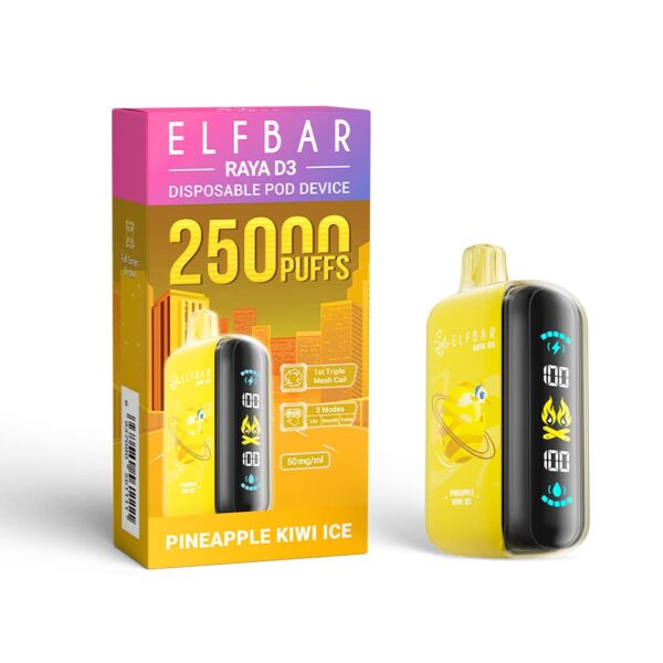 Elfbar - Raya D3 Pod Descartável 25000 Puffs pineapple kiwi ice