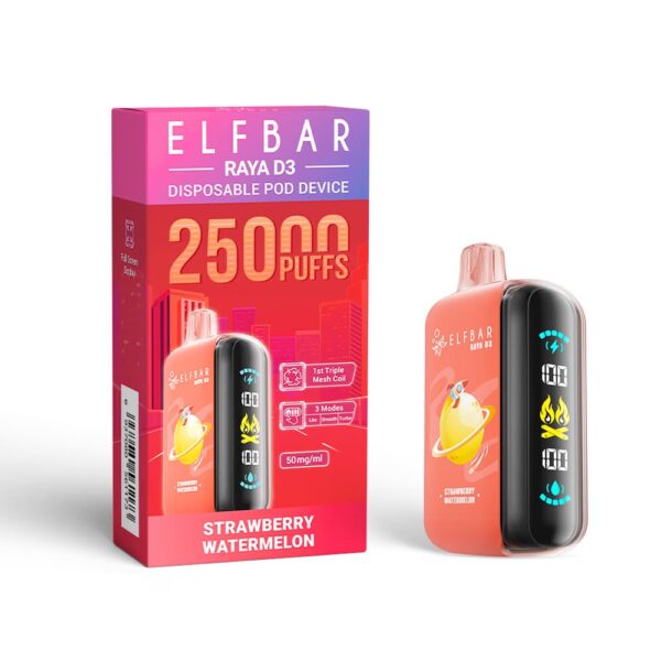 Elfbar - Raya D3 Pod Descartável 25000 Puffs strawberry watermelon