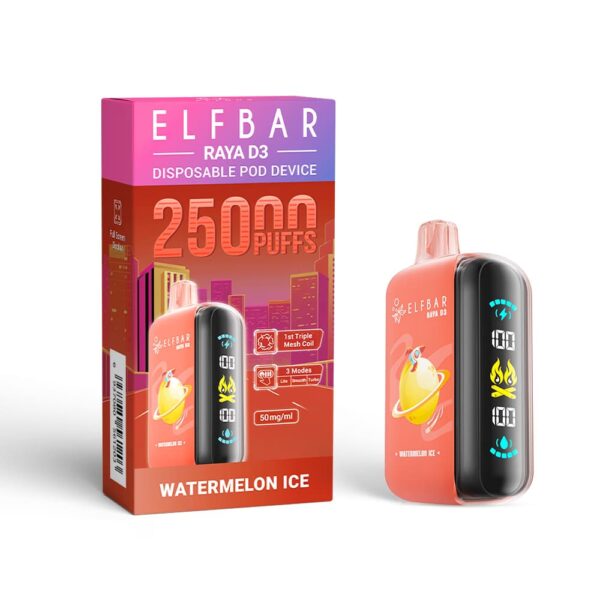 Elfbar - Raya D3 Pod Descartável 25000 Puffs watermelon ice