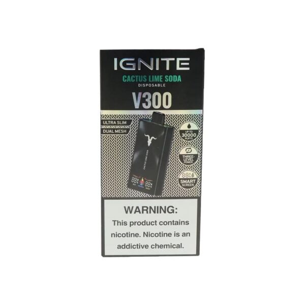 Ignite - V300 Black Pod Descartável 30000 Puffs CACTUS LIME SODA1
