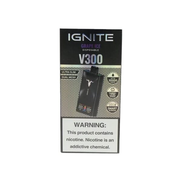 Ignite - V300 Black Pod Descartável 30000 Puffs GRAPE ICE1