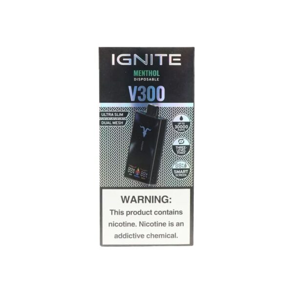 Ignite - V300 Black Pod Descartável 30000 Puffs MENTHOL1